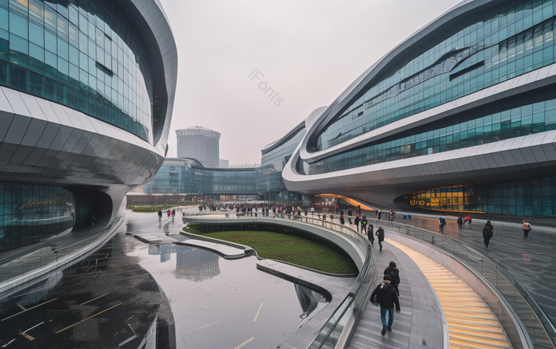 城市都市艺术流线型建筑商业水面白天摄影,高清,摄影图,摄影图片,图片大全,摄影图免费下载